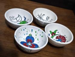 Kütahya el boyama porselen kase mini 8 cm 4 lü