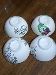 Kütahya el boyama porselen kase mini 8 cm 4 lü