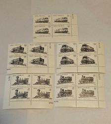 1988 Lokomotif konulu yam seri 4lü blok köşe MNH