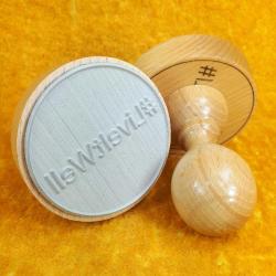 BİR ÇİFT KULLANILMAMIŞ İNGİLİZCE YAZILI AHŞAP KAŞE MÜHÜR