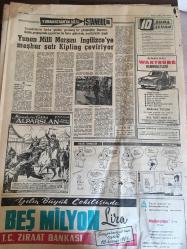 YENİ SABAH GAZETESİ 15 MART 1964 YIL :26 SAYI :8982--Rumlar Lefkoşa da yine Türklere ateş açtılar ---Yunan ordusu hala alarm durumunda --BM Kıbrıs kuvveti için 100 bin dolar verdik ---Londra ya göre federal sistem en iyi hal çaresi --İnönü hukuk dışı yolumuz yok diyor  ---Yarım milyon liralık kaçak döviz ele geçti ---Ayazpaşa da türeyen  sadist  gece kadınlara saldırıyor ---Koku ölçen alet : Siyavuşgil ---Yunan Milli Marşını İngilizce ye meşhur şair  Kipling çeviriyor ----Fenerbahçe imtihanı veremedi :1-2--K.Paşa ,A.Gücünden bir puan aldı :0-0---İst.Spor ,G.Birliği ile berabere :2-2--Vefa :1 Sarıyer :0--Fenerbahçe ,Galatasaray ile  karşılaşıyor --Altay :2 Feriköy :0---Sinema Nilüfer Aydan ın aklının köşesinde bile geçmiyormuş --Sinema Tiyatro :Jönlerimiz birer kuklaya benziyor - - Türk Müziği ciddi olarak icra edeceğiz ---Buca Cezaevinde Hamlet Seyrettik --Zeki Müren Opera da ---Basri :Biz topu yerdik de golü yemezdik diyor --Arkadaşları tarafından sevilmeyen futbolcular --