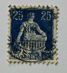 Yunanistan Pulu - Greece Stamp - Mektup Zarfından Kesilmiş / Postadan Geçmiş Pul Filateli - SAVAŞÇI TEMALI, 25 PARA - YABANCI PULLAR, NOSTALJİK DOĞUM GÜNÜ HEDİYESİ