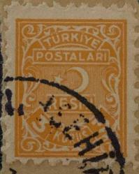 Türk Pulu - Turkish Stamp - Mektup Zarfından Kesilmiş  / Postadan Geçmiş Pul Filateli - Damgalı - RESMİ PUL, 3 KURUŞ - Türkiye Cumhuriyeti - NOSTALJİK DOĞUM GÜNÜ HEDİYESİ