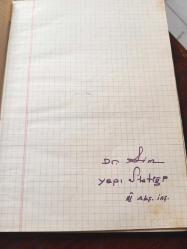1970 ler Yapı Statiği ve mühendislik ile ilgili notlar bulunan defter