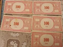 1960'lardan kalma Monopoli  Para  5 adet 100 liralik BANKNOT , 8 Adet 20 liralık Banknot