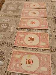 1960'lardan kalma Monopoli  Para  5 adet 100 liralik BANKNOT , 8 Adet 20 liralık Banknot