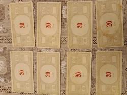 1960'lardan kalma Monopoli  Para  5 adet 100 liralik BANKNOT , 8 Adet 20 liralık Banknot
