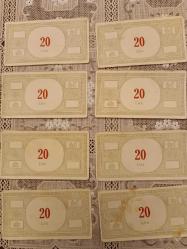 1960'lardan kalma Monopoli  Para  5 adet 100 liralik BANKNOT , 8 Adet 20 liralık Banknot