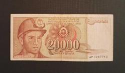 LOT.19 » Yugoslavya 20.000 Dinar 1 Mayıs 1987 Madenci Temalı ÇT