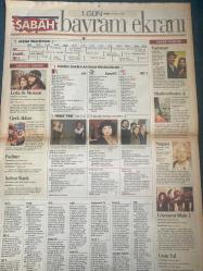 SABAH MELODİ GAZETESİ VE SABAH TELERAMA GAZETESİ - 18 Nisan 1997 -Söyleyemedikleriniz-Süleyman Turan-Ah şu kocalar-Hale Pakcan-Mimi ile Muti-Patrıck Mc Donnel-Bizim Aile-Mort Walker-Dıck Browne-Marvın-Tom Amstrong-astroloji-Bugün ne yapalım-Erdoğan Sevgin-Tom Cruise-sana-kurban bayramınız kutlu olsun-filiz Tosyalı-Aydın-Ayşe Özgün talkshow-Sezen Aksu ve Tarkan’dan süper bayram konseri-Bazaar dergisi-Küçük İbo-kibariye-Bülent Ersoy-Orhan Gencebay-İlyas Salman-Şener Şen-Ayşen Gruda—Filiz Akın-Kartal Tibet-Sadri Alışık-Göksel Koray-Orhan Gencebay-Gülşen Bubikoğlu-Kemal Sunal-Yasemin Yalçın—Leman Çıdamlı