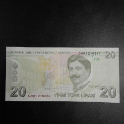 9. EMİSYON 20 TÜRK LİRASI  G 001 210280 ÇİL  TCB 0546