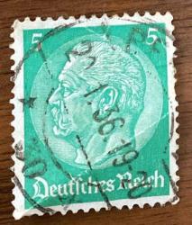 Almanya Pulu - Germany Stamp -  Mektup Zarfından Kesilmiş  / Postadan Geçmiş Pul Filateli - 20 OCAK 1936 DAMGALI - ALMAN PULU, 5 PARA - YABANCI PULLAR, NOSTALJİK DOĞUM GÜNÜ HEDİYESİ