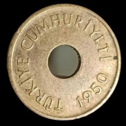 1950 Delikli 1 Kuruş Çil