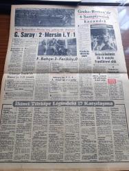 Cumhuriyet Gazetesi - 11 Eylül 1967 - Günün Notları Yazan Ecvet Güresin Köşe Yazısı - Türk Yunan Zirve Konferansı Başarısızlıkla Sonuçlandı - 13 Saat 40 Dakika Süren Çalışmalar Sonunda Ortak Bildiri Yayınlandı - Süleyman Demirel Yunanistan'da Tezahüratlar Karşılandı - Bülent Ecevit Karşıyaka Ve Bornova'da Konuştu - Siyasal Tasfiye Yazan Profesör Bahri Savcı - Patron Kim Yazan İlhan Selçuk Köşe Yazısı - İsrail Savunma Bakanı Moşe Dayanıklı İsrail'de Mültecilere Yer Yok Dedi - Haftanın Panaroması Yazan Mehmet Barlas - Burhan Felek Köşe Yazısı - Dişi Bond Çizgi Roman - Garth Çizgi Roman - Tiffany Jones Çizgi Roman - İstanbul Ankara Radyosu Programı - Haftanın Sosyal Olayları - Fındık Tefecileri Yazan Yılmaz Çetiner Yazı Dizisi - Orhan Kemal'in Asaf Çiyiltepe Tarafından Sahneye Konan 72. Koğuş Adlı Oyunu - Durdurun Dünyayı İnecek Var Oyunundan Bir Sahne - Genco Erkal - Erkan Yücel - Galatasaray 2 Mersin İdmanyurdu 1 - Grekoromen'de 6 Şampiyonluk Kazandık - Fenerbahçe 3 Feriköy 0 - Voleybol