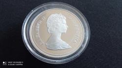 1987 KANADA 1 DOLLAR - DAVİS BOĞAZI'NIN KEŞFİ; 400. YILDÖNÜMÜ HATIRASI , GÜMÜŞ