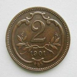 Avusturya/Macaristan İmp.-2 Heller-1901-Franz Josep l. -Bronz-ÇÇT