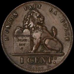 Belçika-1 Cent-1901-ll.Leopold -Bakır-ÇÇT