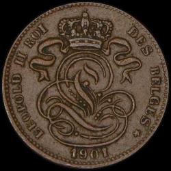 Belçika-1 Cent-1901-ll.Leopold -Bakır-ÇÇT