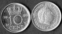 HOLLANDA 10 CENT 1980