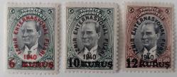 1940 İZMİR ENTERNASYONAL FUARI SÜRŞARJLI HATIRA PULLARI MNH TAM SERİ 2024 KATALOK DEĞERİ;225.00TL LLL2R1 NADİR