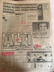 YENİ SABAH GAZETESİ 14 EKİM 1963 YIL :26 SAYI :8831---Seçimlere İstanbul da Altı Parti Birden İştirak Ediyor --Bn Nh çürük yumurta ile taşlandı --19 Yaşında 8 kocalı bir kadın yakalandı ---İzmir de dün jetlerin gösterisi parlak oldu ---Mut 'ta trafik kazasında  6 kişi can verdi ---Muhafazakarların yeni liderinin kim olacağı belli olmadı ---Bir kitabın düşündürdükleri :Siyavuşgil ---Başkan Bin Bella Cezayir de Askeri Harekatın Sona Erdiğini Bildirdi ---R.Taylor un başı üvey kızı ile derde girdi --Sinema :Çin-Çin ,Zır Deliler --Kılıç :Hadiselerin müsebbibi Çekoslovakyalı Hakemdir dedi ---Galatasaray Hakemi UEFA ya şikayet edecek ---Göztepe İstanbul dan dört puanla dönüyor ---G.Birliği Feriköy e şans tanımadı :1-0--Su Topunda AD.Demirspor Şampiyon --İzmirspor ,Demirspor ile berabere kaldı :0-0--B.Spor ilk galibiyeti K.Yakadan aldı :1-0--