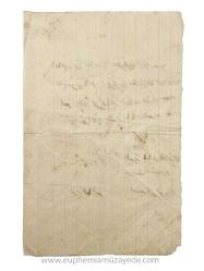 [OSMANLICA YAZMA PUSULA] Yıldız Baba postnişini Es-Seyyid Mehmed Nuri, 1340 [1925] tarihli Osmanlıca el yazması pusula