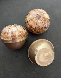 3 ADET KEMİK KAPLI PİRİNÇ KUTU