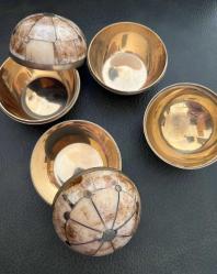 3 ADET KEMİK KAPLI PİRİNÇ KUTU