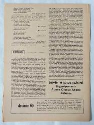 DEVİNİM LX [60] Aylık Edebiyat Dergisi, Haziran 1965, Sayı: 5