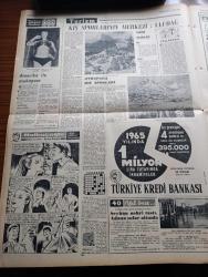 Cumhuriyet Gazetesi - 16 Ocak 1965 - Adalet Partisi Küçük Partilere Karşı - Winston Churchill Hasta - Sahte Diploma Yolsuzluğunun 35 Sanığı Ağır Cezaya Verildi - Ankara'da Babeuf Davasına Başlandı - İlhan Selçuk Köşe Yazısı - Bozkırdaki Çekirdek Yazan Kemal Tahir Yazı Dizisi -  Burhan Felek Köşe Yazısı - Kennedy'nin Bir Mektubu 27.000 Liraya Satıldı - Malkoçoğlu Konu Ve Resim Ayhan Başoğlu - James Bond Çizgi Roman - Dehşet Yolu Yazan Richard M. Stern Yazı - Milli Takım Adayları 2. Antreman Maçını Bugün Ali Sami Yen Stadında Galatasaray Genç Takımı İle Yapıyor - Metin Oktay İstirahatte - Puppo Sandro Gerçek Bir Futbol Adamıdır - Yaşar Doğu Kupası Güreşleri Sona Erdi
