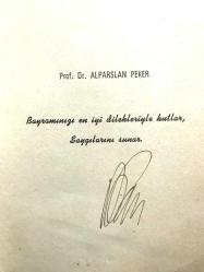 İstanbul Üniversitesi İşletme Fakültesi - Alparslan Peker imzalı, tebrik kartı