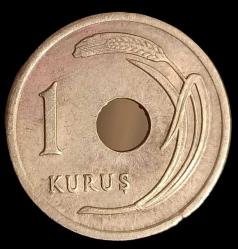 1951 Delikli 1 Kuruş Çil