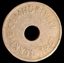 1951 Delikli 1 Kuruş