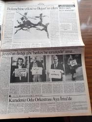 Cumhuriyet 2 Gazetesi - 1 Temmuz 1993 - Doğumu Kontrol Altına Almak Ama Nasıl - Sekiz Yaşında Fahişeler - Kadınlar Kuyumculuğa El Attı - Çevreyi Tüketenlerle Koruyanların Savaşı - Paris'te Bu Kez Nostalji Rüzgarları Esiyor - Çağdaş Sinema Oyuncuları Derneği Başkanı Halil Ergün Oyunculuk Hayatın Ta Kendisidir Dedi - Tina Turner'ın Hiç Utanması Yok - Ünlü Opera Sanatçısı Boris Christoff Öldü - Doğum Günün Kutlu Olsun Türk Sinemalarda - Balanchine Etkisi Ve Bejart'ın İzleri - Beuys'un Dediği Gibi Herkes Bir Sanatçıdır Ama - Karadeniz Oda Orkestrası Aya İrini'de - Yönetmenliğini Sinan Çetin'in Yaptığı Çiçek Abbas 19. Antalya Film Şenliğinde Ödül Kazandı - Yalnız Adam Film Başrolde Cüneyt Arkın - İlyas Salman - Bir Kırık Bebek Filminde Hülya Avşar Ve Orhan Çağman Başrollerdeler Fotoğraf - TV Programları - 2000'e Doğru Mimarlar Ve İstanbul - Nurdoğan Özkaya Mimarlar Odası Genel Başkanı - Yüksek Mimar Mimarlar Odası Ankara Şubesi Başkanı Baran İdil - İlk Kurban Aziziye Karakolu