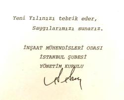 İnşaat Mühendisleri Odası - Tebrik kartı / Efemera