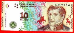 Argentina, 10 Pesos, ND (2016), P-360, A-Series, New Design UNC(MZT 11 621) ÇİL