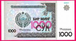 UZBEKISTAN 1.000 SOM 2001 UNC (MZT 14 904) ÇİL