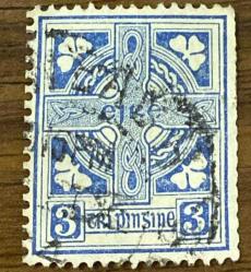 İrlanda Pulu - Ireland Stamp - Mektup Zarfından Kesilmiş  / Postadan Geçmiş Pul Filateli - DAMGALI - İRLANDA PULU, 3 PARA - YABANCI PULLAR -NOSTALJİK DOĞUM GÜNÜ HEDİYESİ