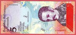 VENEZUELA 5 BOLİVAR 2018 UNC ÇİL