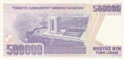 7. Emisyon L43 Serisi 500.000 Türk Lirası Güzel Numaralı