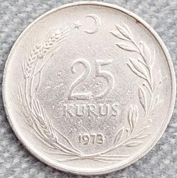 25 KURUŞ, 1973 ÇÇT (Ters)