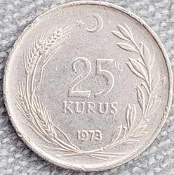 25 KURUŞ, 1973 ÇÇT (Ters)