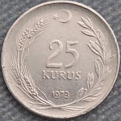 25 KURUŞ, 1973 ÇÇT+ (Düz)