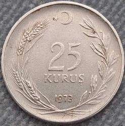 25 KURUŞ, 1973 ÇÇT+ (Düz)