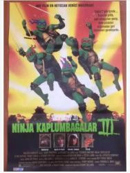 NINJA KAPLUMBAĞALAR III - TEENAGE MUTANT NINJA TURTLES III FİLMİNİN 1993 AFİŞİ OYNAYANLAR: ELIAS KOTEAS (70cm x 100cm ebadında.