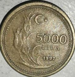 TÜRKİYE 1997    5000   LİRA
