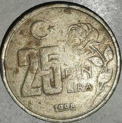 TÜRKİYE  1998  25 BİN LİRA