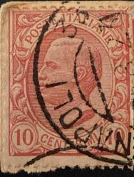 İtalya Pulu - Italy Stamp - Mektup Zarfından Kesilmiş  / Postadan Geçmiş Pul Filateli - Damgalı - KRAL TEMALI İTALYAN PULU, 10 PARA - YABANCI PULLAR -NOSTALJİK DOĞUM GÜNÜ HEDİYESİ