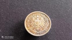 1918 ALMANYA 1/2  MARK  GÜMÜŞ