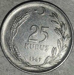 TÜRKİYE  1967   25 KURUŞ